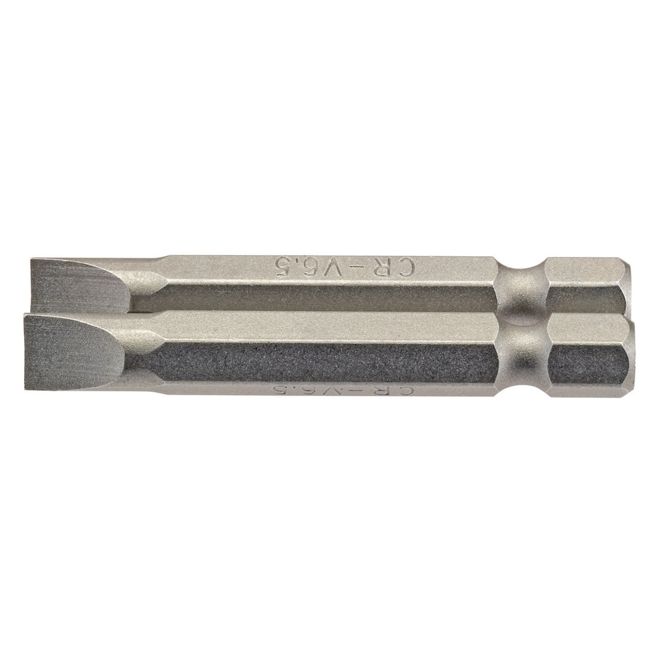 Draper 64103 Plain Slot Insert Bit, 6.5mm, 1/4" Hex, 50mm Long (Pack of 2)