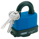 Draper 64178 Laminated Steel Padlock and 2 Keys with Hardened Steel Shackle and Bumper, 54mm