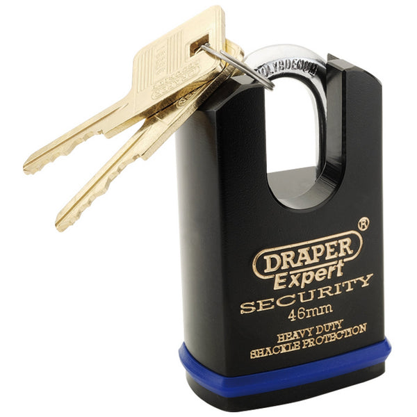 Draper 64196 Heavy Duty Padlock and 2 Keys with Shrouded Shackle, 46mm