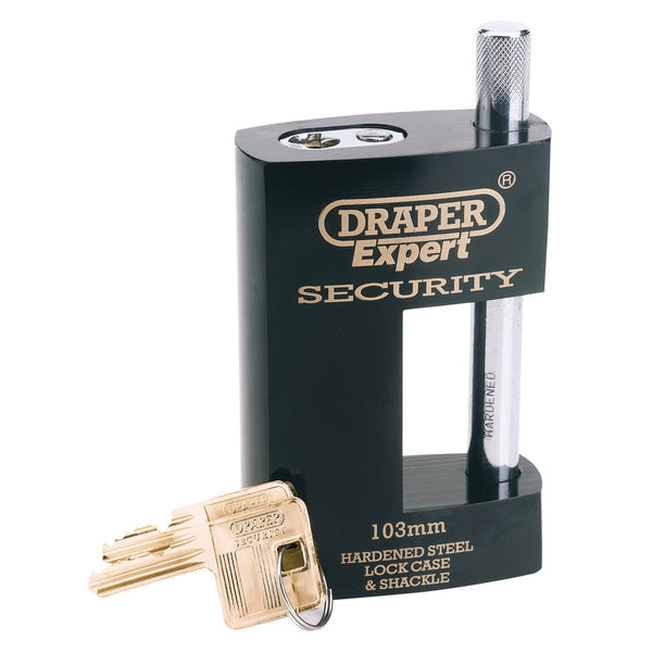 Draper 64205 Heavy Duty Close Shackle Padlock and 2 Keys, 103mm