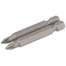 Draper 64227 PZ Type Insert Bit, 1/4" Hex, 50mm Long, No.1 (Pack of 2)