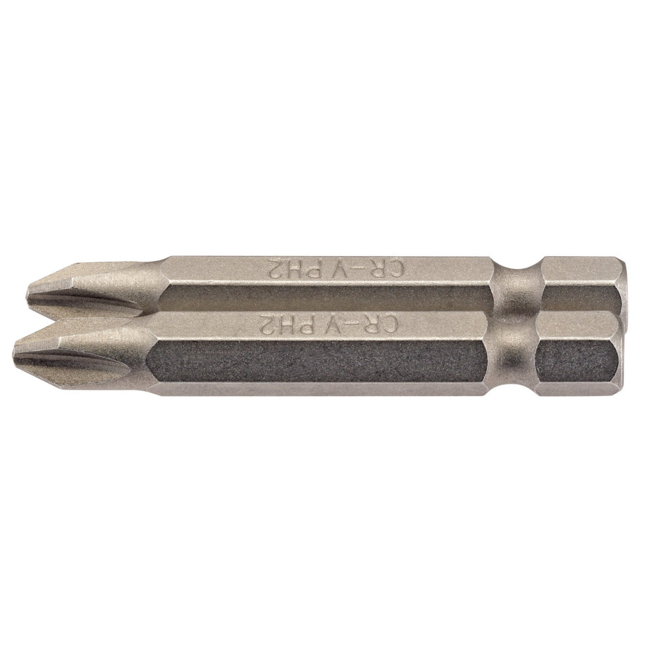 Draper 64237 Cross Slot Insert Bit, 1/4" Hex, 50mm Long, No.2 (Pack of 2)