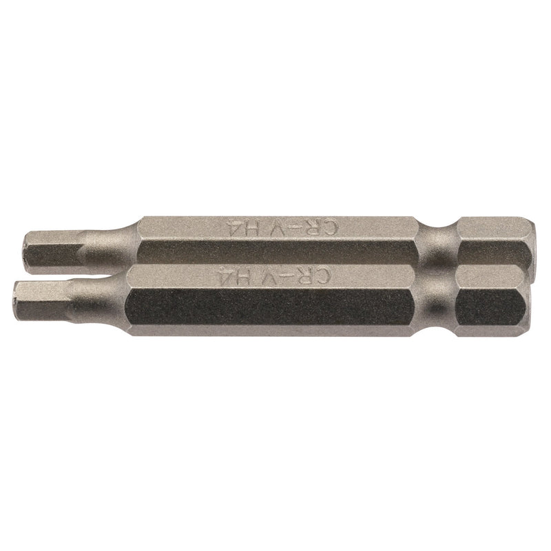 Draper 64254 Hexagonal Insert Bit, 4mm, 1/4" Hex, 50mm Long (Pack of 2)
