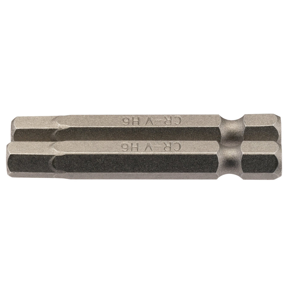 Draper 64259 Hexagonal Insert Bit, 6mm, 1/4" Hex, 50mm Long (Pack of 2)