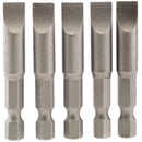 Draper 64280 Plain Slot Insert Bit, 8mm, 1/4" Hex, 50mm Long (Pack of 5)