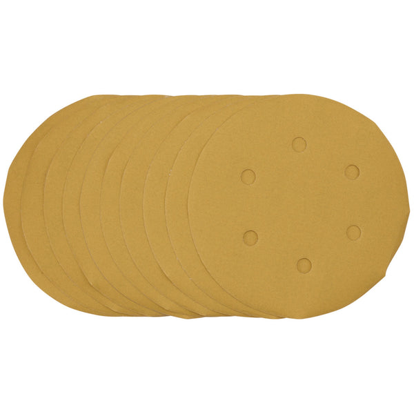 Draper 64282 Gold Sanding Discs with Hook & Loop, 150mm, 400 Grit (Pack of 10)