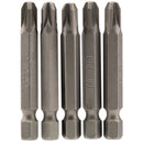 Draper 64286 PZ Type Insert Bit, 1/4" Hex, 50mm Long, No.3 (Pack of 5)