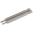 Draper 64292 Plain Slot Insert Bit, 3mm, 1/4" Hex, 75mm Long (Pack of 2)