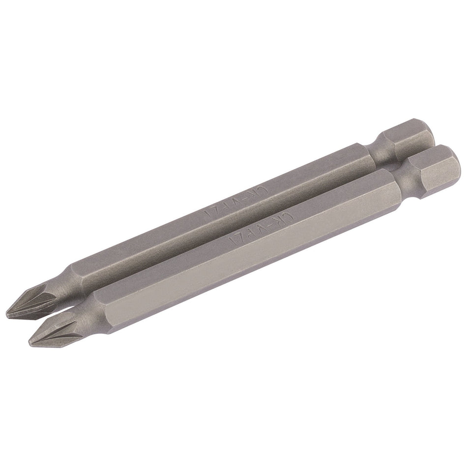 Draper 64311 PZ Type Insert Bit, 1/4" Hex, 75mm Long, No.1 (Pack of 2)
