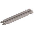 Draper 64314 Cross Slot Insert Bit, 1/4" Hex, 75mm Long, No.1 (Pack of 2)
