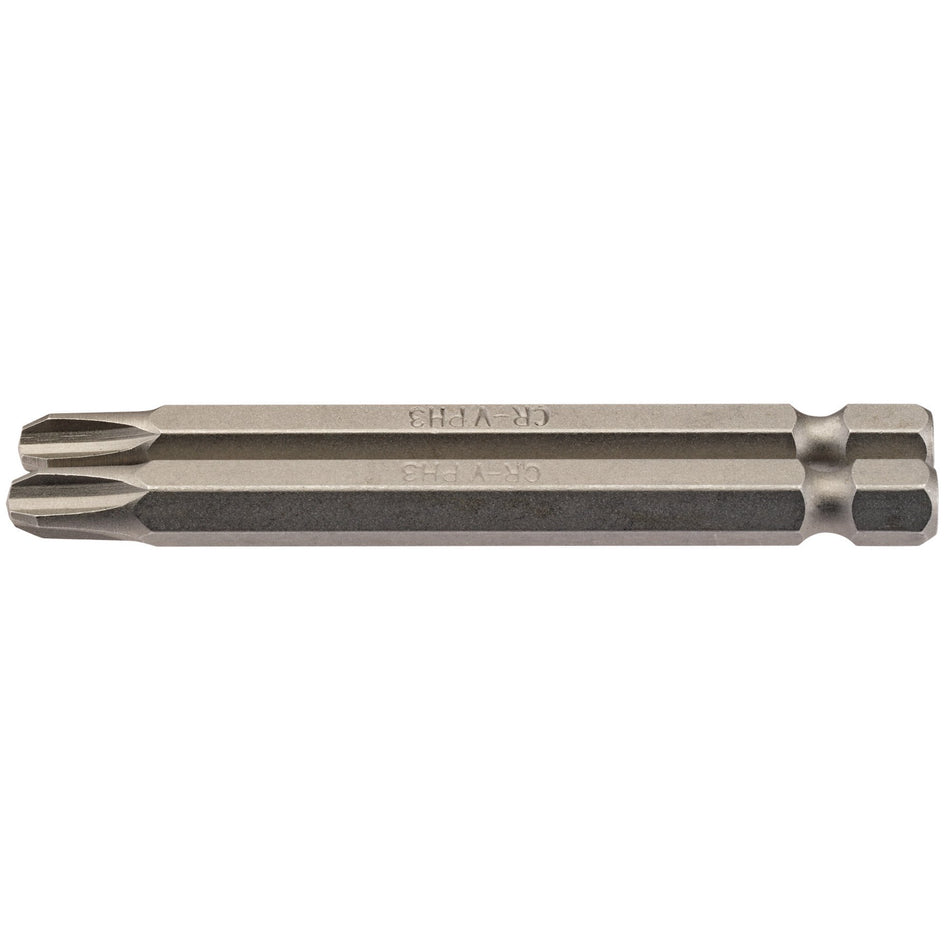 Draper 64316 Cross Slot Insert Bit, 1/4" Hex, 75mm Long, No.3 (Pack of 2)