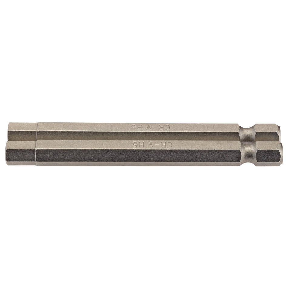 Draper 64340 Hexagonal Insert Bit, 6mm, 1/4" Hex, 75mm Long (Pack of 2)