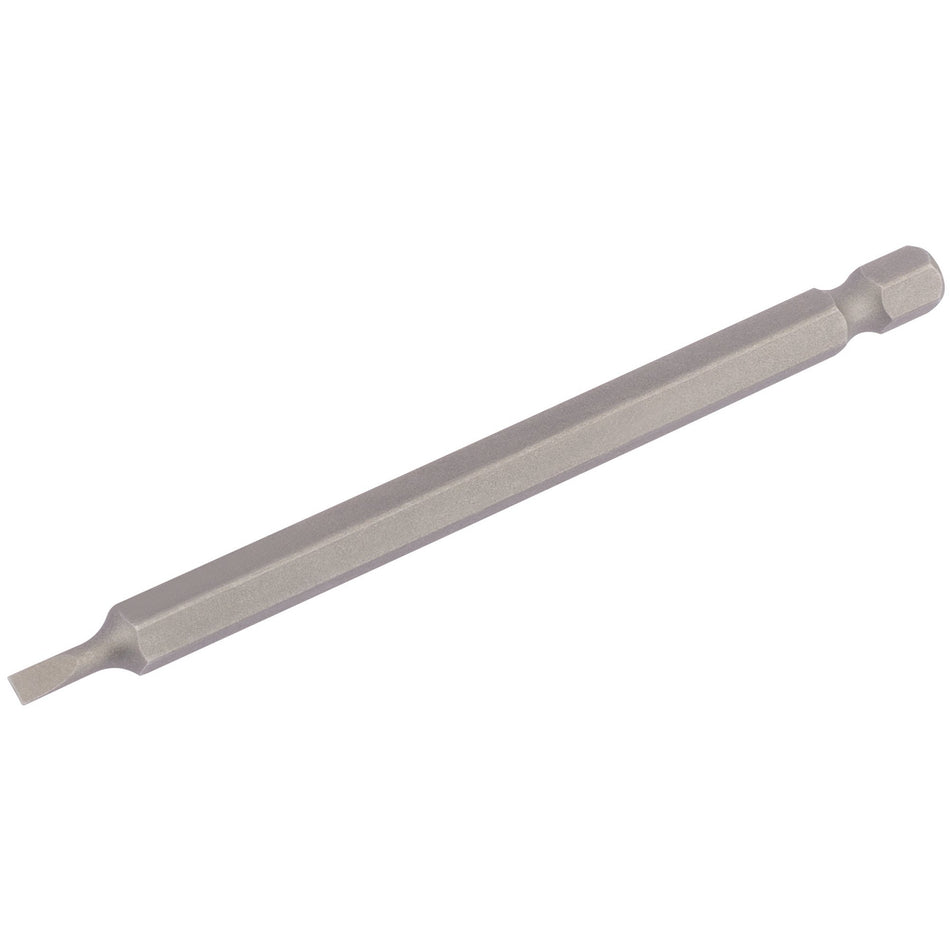 Draper 64341 Plain Slot Insert Bit, 3mm, 1/4" Hex, 100mm Long (Pack of 1)