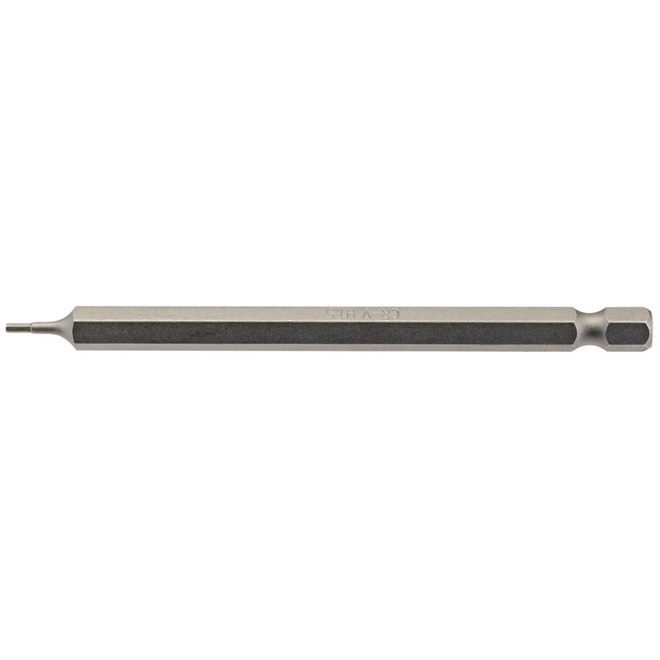 Draper 64369 Hexagonal Insert Bit, 1.5mm, 1/4" Hex, 100mm Long (Pack of 1)