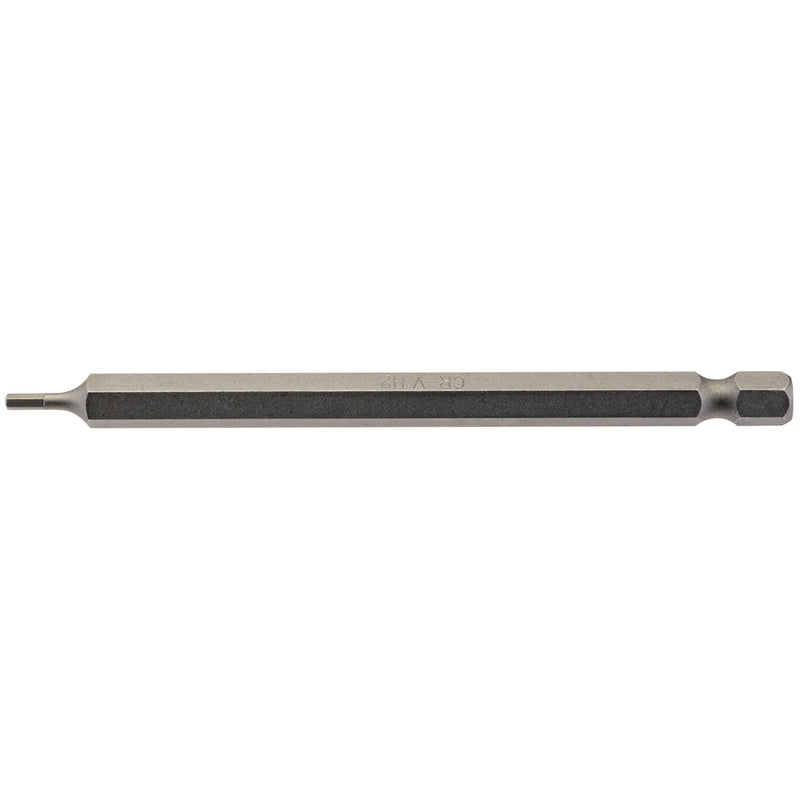 Draper 64370 Hexagonal Insert Bit, 2mm, 1/4" Hex, 100mm Long (Pack of 1)