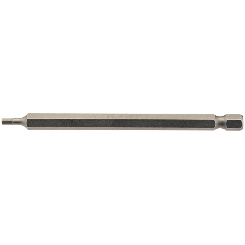 Draper 64371 Hexagonal Insert Bit, 2.5mm, 1/4" Hex, 100mm Long (Pack of 1)
