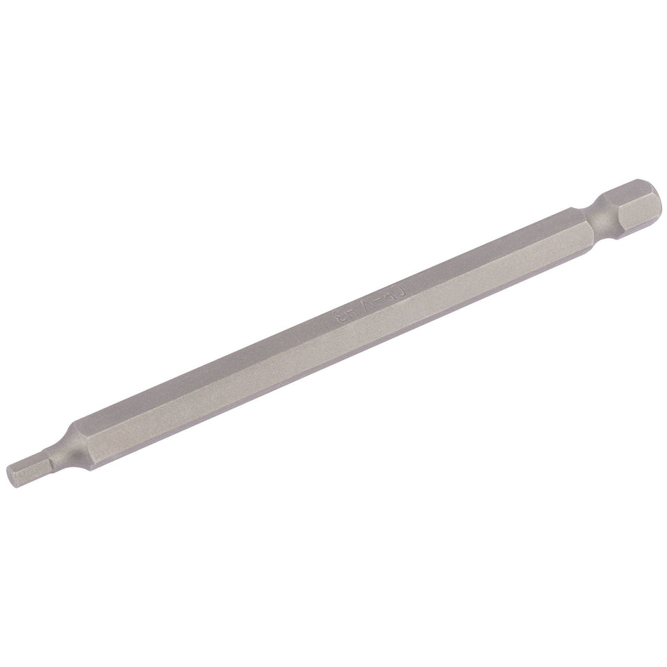 Draper 64372 Hexagonal Insert Bit, 3mm, 1/4" Hex, 100mm Long (Pack of 1)