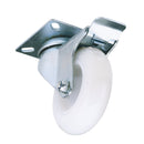 Draper 65499 Swivel Plate Fixing Nylon Wheel with Brake, 75mm Diameter, S.W.L. 70kg