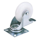Draper 65499 Swivel Plate Fixing Nylon Wheel with Brake, 75mm Diameter, S.W.L. 70kg