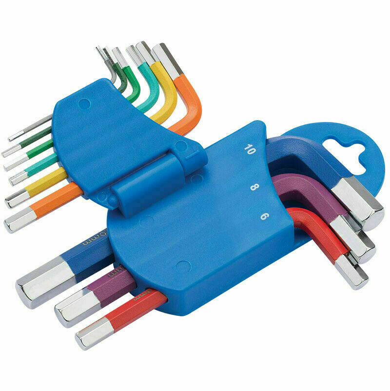 Draper 66126 9 Piece Metric Multi Coloured Hexagon Allen Key Set