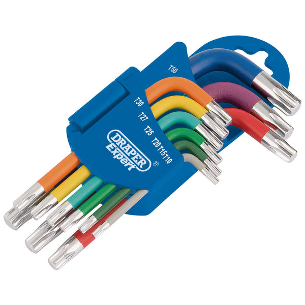 Draper 66135 Draper Metric Coloured Short Arm TX-STAR&#174; Key Set (9 Piece)