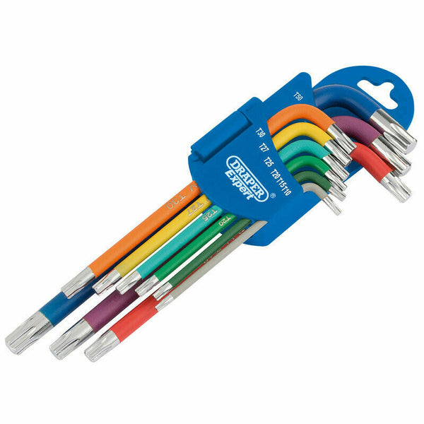 Draper 66143 9 Piece Metric Colour Coded Long Arm TX-STAR Key Set