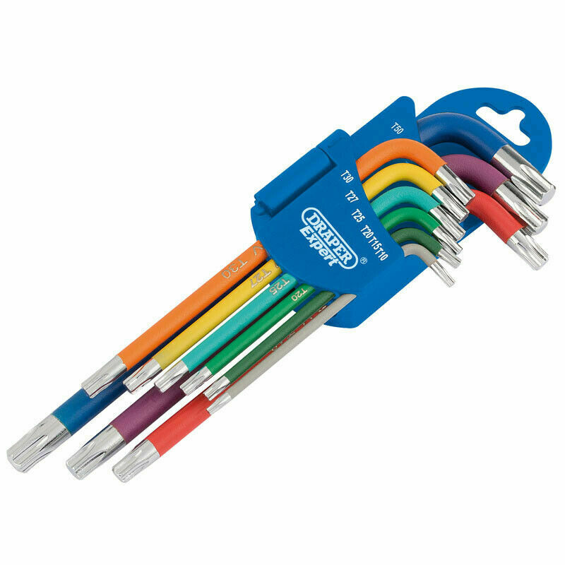 Draper 66143 9 Piece Metric Colour Coded Long Arm TX-STAR Key Set