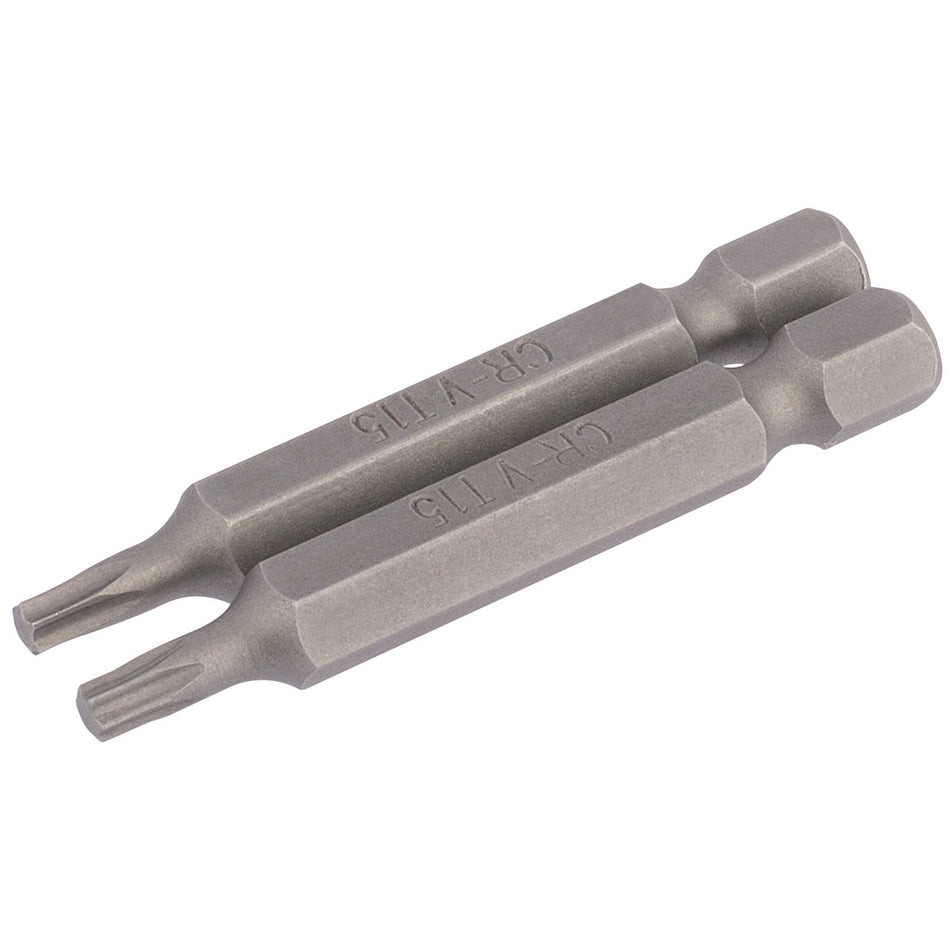 Draper 66487 Draper TX-STAR® Insert Bit, 1/4" Hex, 50mm Long, T15 (Pack of 2)