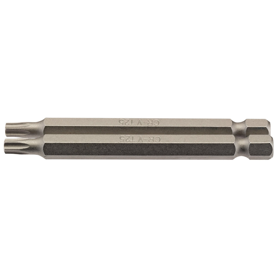Draper 66849 Draper TX-STAR® Insert Bit, 1/4" Hex, 75mm Long, T25 (Pack of 2)