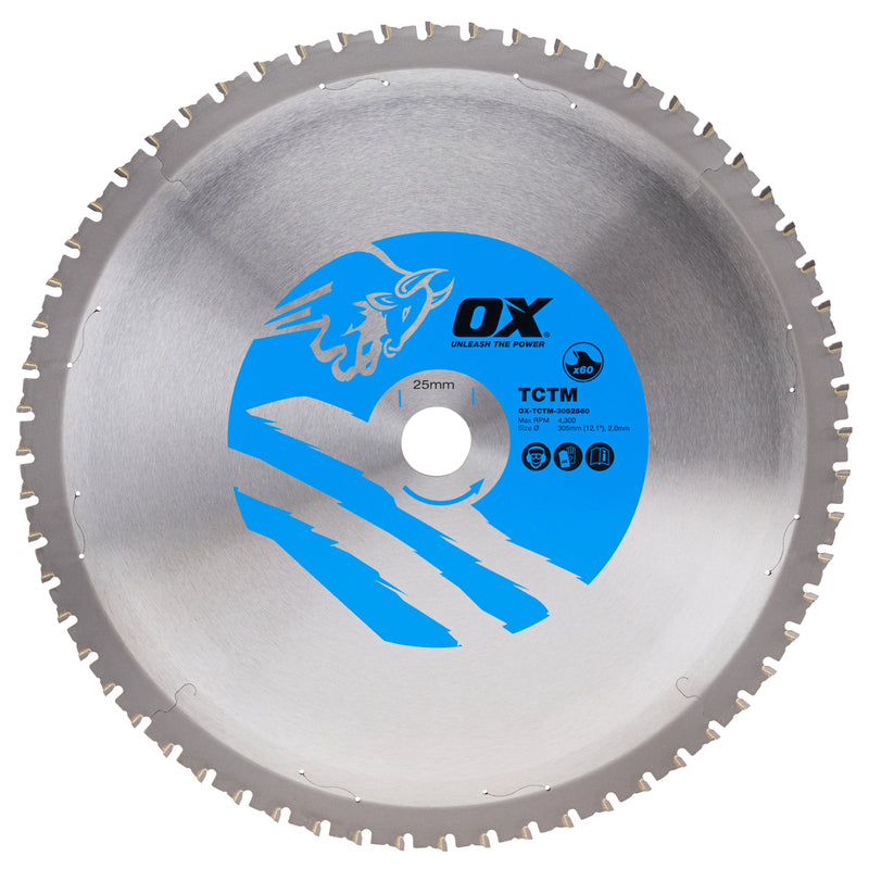 OX Tools OX-TCTM-3052560 Ferrous Metal cutting 305/25.4mm, 60 Teeth TCG