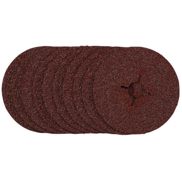Draper 68376 Fibre Sanding Discs, 115mm, 24 Grit, (Pack of 10)