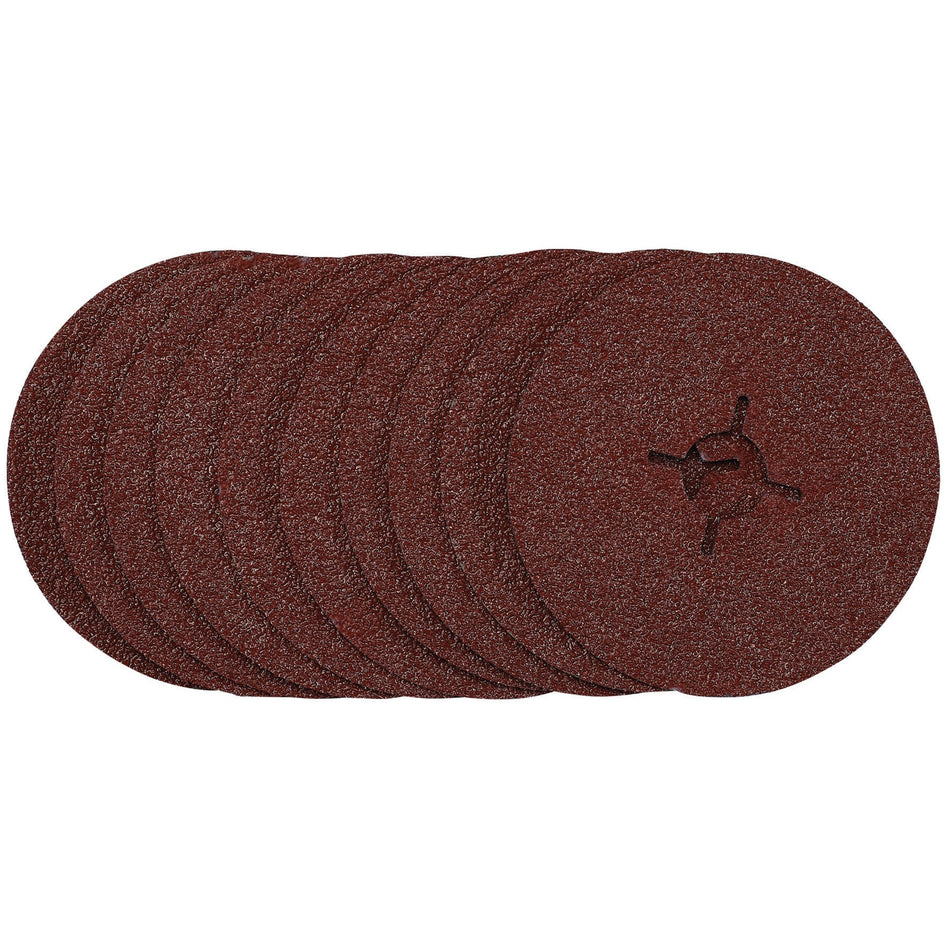Draper 68377 Fibre Sanding Discs, 115mm, 36 Grit, (Pack of 10)