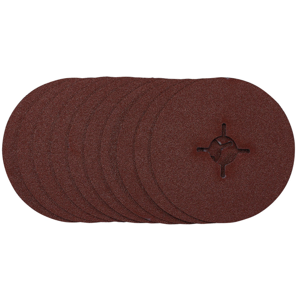 Draper 68493 Fibre Sanding Discs, 115mm, 60 Grit, (Pack of 10)