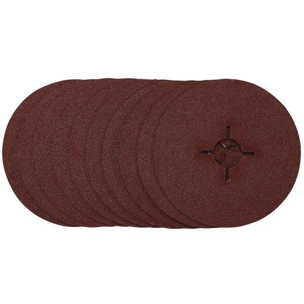 Draper 68493 Fibre Sanding Discs, 115mm, 60 Grit, (Pack of 10)