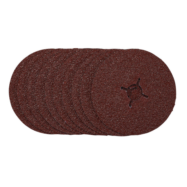 Draper 68618 Fibre Sanding Discs, 125mm, 24 Grit, (Pack of 10)