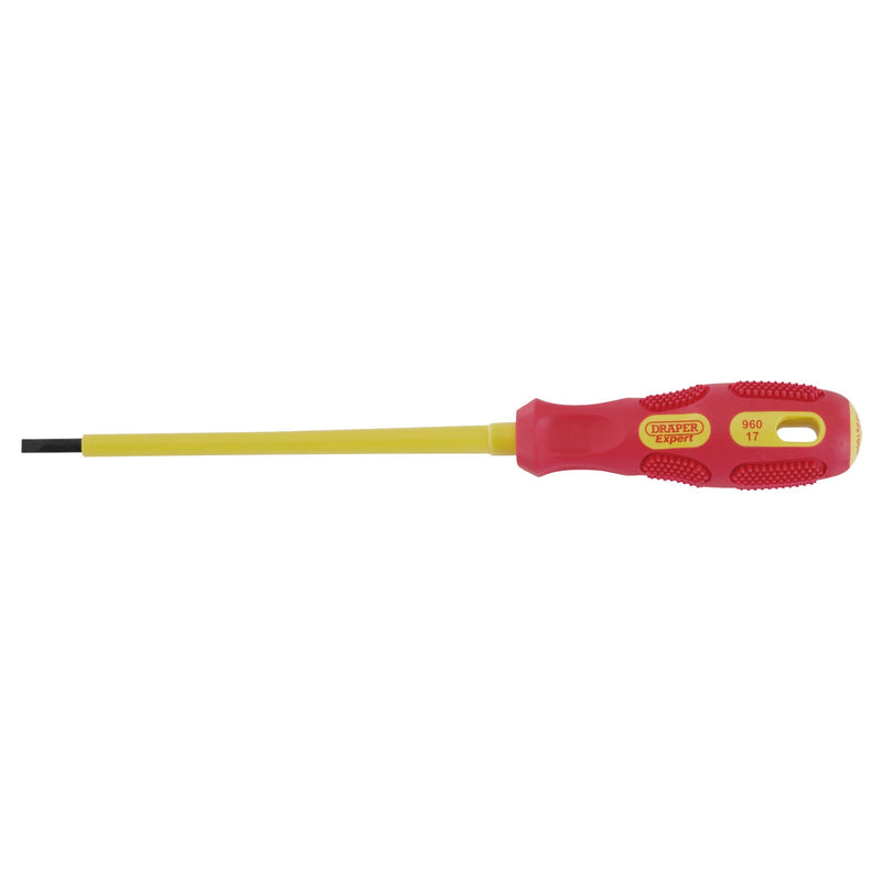 Draper 69212 VDE Approved Fully Insulated Plain Slot Screwdriver, 3.0 x 100mm (Display Packed)