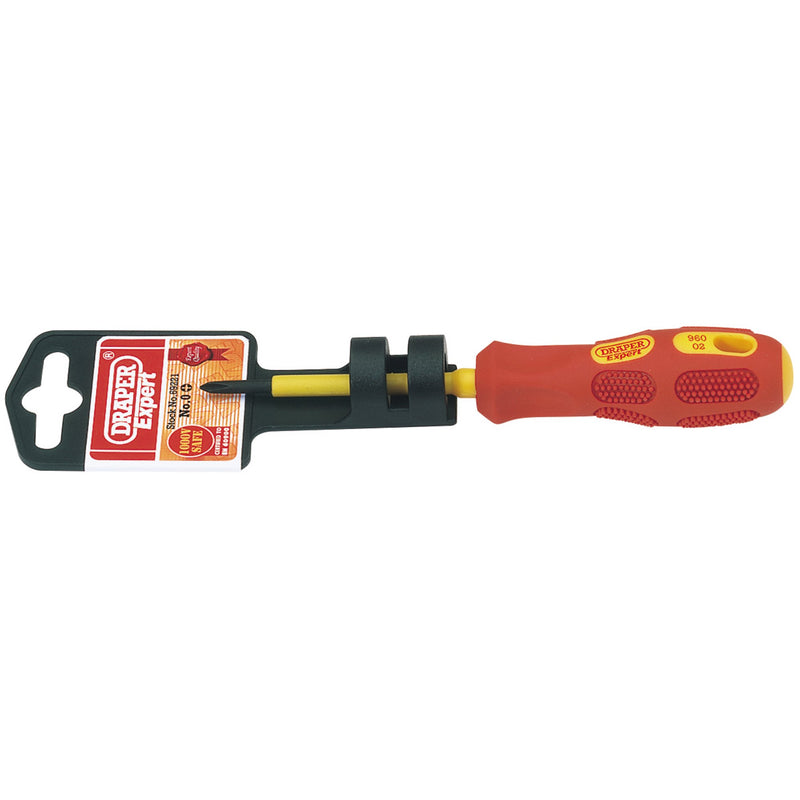 Draper 69221 VDE Approved Fully Insulated Cross Slot Screwdriver, No.0 x 60mm (Display Packed)