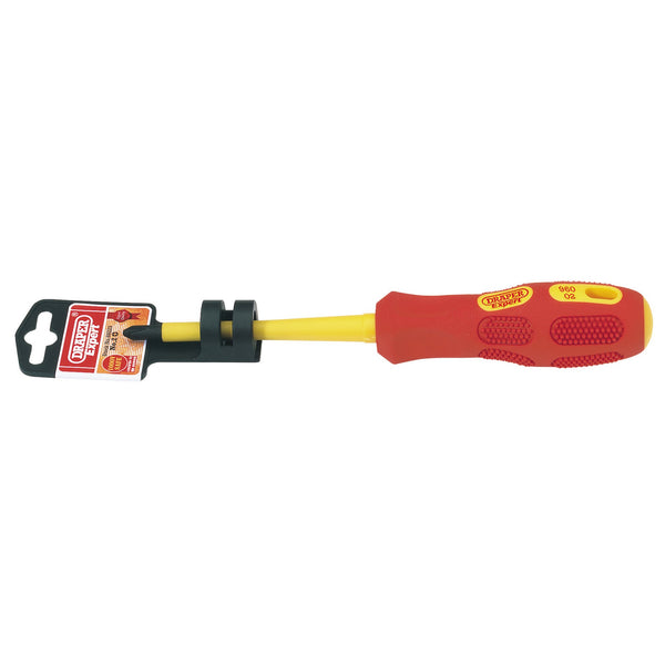 Draper 69223 VDE Approved Fully Insulated Cross Slot Screwdriver, No.2 x 100mm (Display Packed)