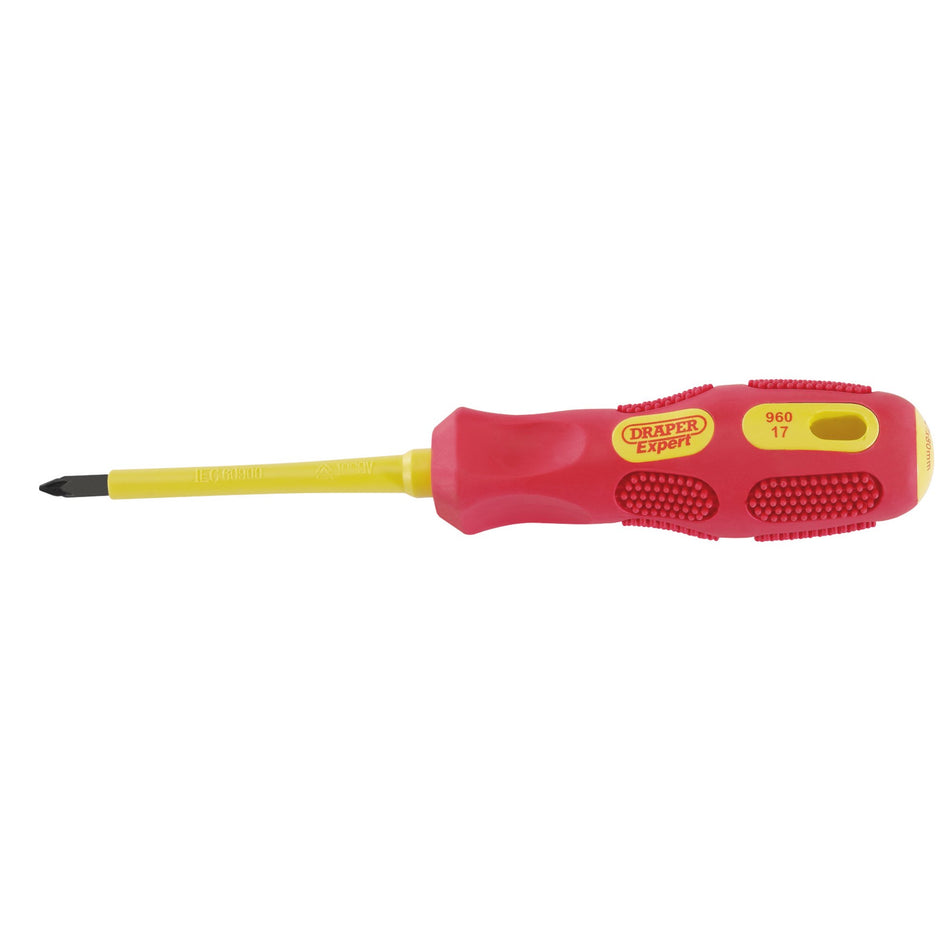 Draper 69228 VDE Approved Fully Insulated PZ TYPE Screwdriver, No.1 x 80mm (Display Packed)