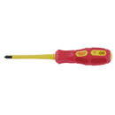 Draper 69229 VDE Approved Fully Insulated PZ TYPE Screwdriver, No.2 x 100mm (Display Packed)