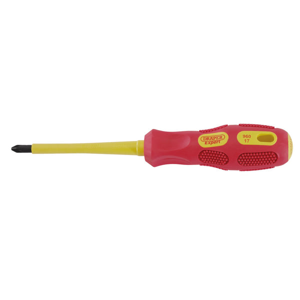 Draper 69229 VDE Approved Fully Insulated PZ TYPE Screwdriver, No.2 x 100mm (Display Packed)