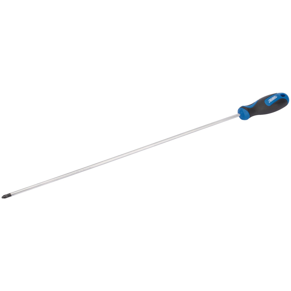 Draper 69472 Extra Long Reach Soft Grip PZ Type Screwdriver, No.2 x 450mm