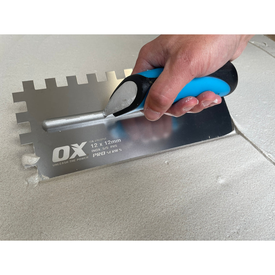 OX Tools OX-P403212 Pro 12mm Notch Trowel