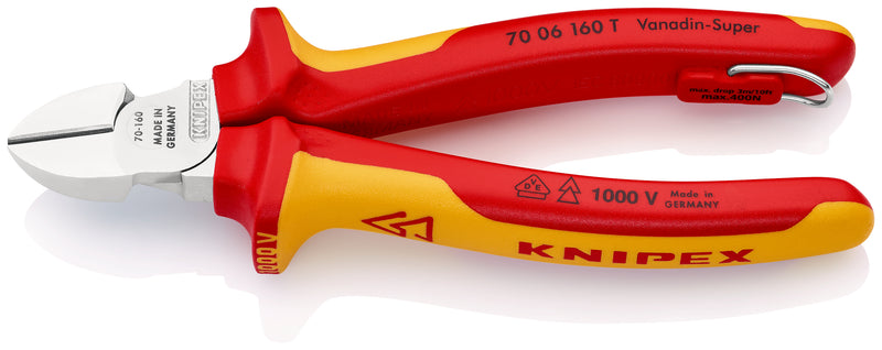 KNIPEX 70 06 160 T BK DIAGONAL CUTTING NIPPERS TT