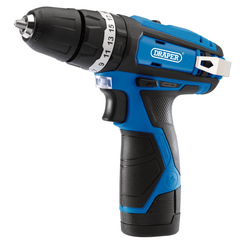 Draper 70256 12V Combi Drill, 1 x 1.5Ah Battery, 1 x Fast Charger
