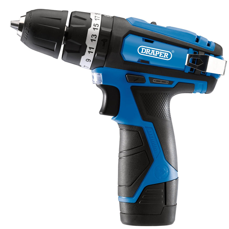 Draper 70256 12V Combi Drill, 1 x 1.5Ah Battery, 1 x Fast Charger