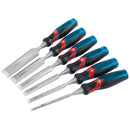 Draper 70419 Soft Grip 'Pound Thru' Bevel Edge Wood Chisel Set, 140mm (6 Piece)