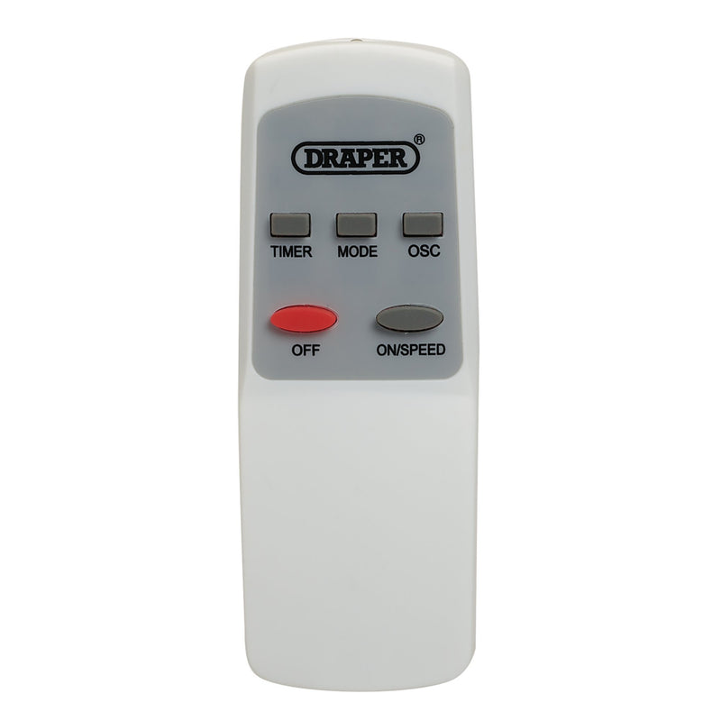 Draper 70975 230V Oscillating Wall Mounted Fan with Remote Control, 16"/400mm, 3 Speed