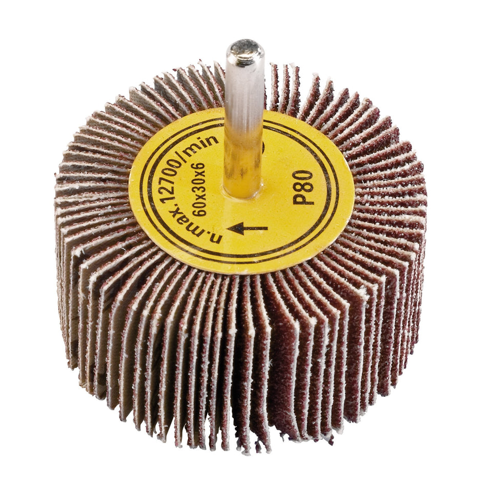 Draper 71919 Abrasive Flap Wheel, 60 x 30mm, 80 Grit
