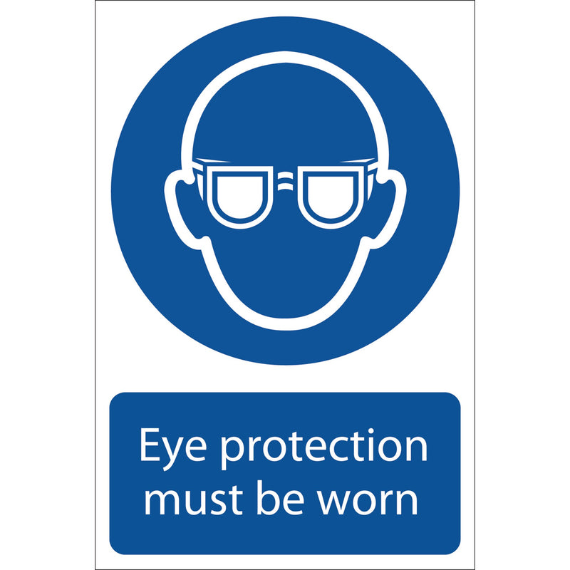 Draper 72080 Eye Protection' Mandatory Sign, 200 x 300mm